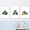 HTWLMM Leinwand Bilder Abstrakte Traktor Aquarell Landmaschinen Traktor Malerei Poster Kunstdruck für Kinderzimmer Wohnzimmer Schlafzimmer Wandbilder Deko Rahmenlos (3X20X30CM)