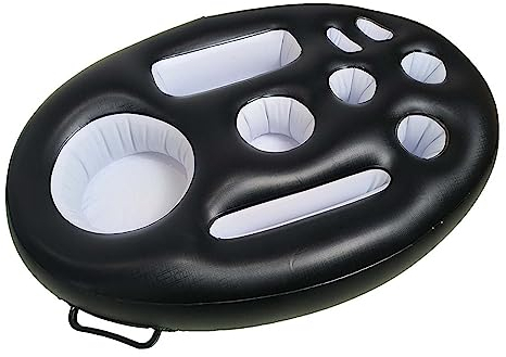 RUYICZB Schwimmbad-Getränkehalter, aufblasbar, PVC, 8/9 Löcher mit Griff, tragbar, schwimmende Tasse, Snacks, Früchte, Getränke, Handy-Tablett, Pool-Getränkehalter, Schwimmkörper