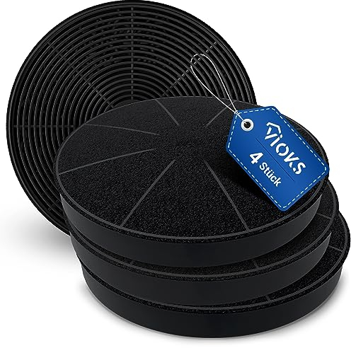 VIOKS 4x Aktivkohlefilter Dunstabzugshaube Filter Ø175mm Ersatz für Respekta MIZ0031 Rund Universal Kohlefilter für Dunstabzugshauben & Umlufthaube