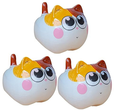 3 Stück Sukkulenten-Blumentopf, Schreibtisch-Blumentopf, Tier-Blumentopf, Katze, Innentöpfe for Pflanzen, Tischdekoration, Kompositionsbehälter, Keramiktöpfe, Pflanzenpflanzbehälter, Bonsai-Topfhalter