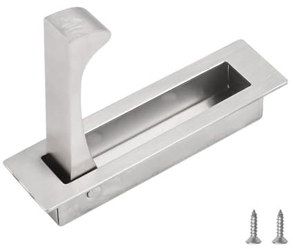 UFURMATE Tirador de puerta de montaje empotrado, manija de puerta de bolsillo de acero inoxidable 304 cepillado de montaje empotrado para puerta de bolsillo para bolsillo de armario