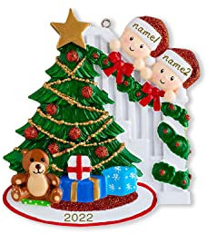 Kaululu Addobbi Albero di Natale Personalizzato con Nome Palline di Natale Personalizzate Natale 2024 Decorazioni Casa Albero di Natale Ciondolo in Legno Regali Natale (B, Nomi 2)