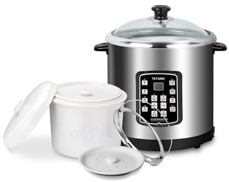 Tayama TSP-1000 Edelstahl 8-in-1 Multifunktions-Elektro-Eintopf 10 Liter groß