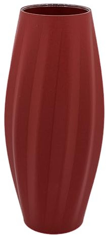 Designer Vase Aura - Carbon-Edition Größe XL (26,7cm), Dekovase/Blumenvase für Schnittblumen und Trockenblumen, wasserdicht inklusive Glaseinsatz (Rot)