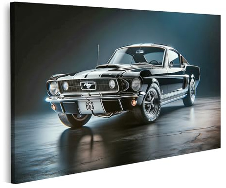 islandburner Bild auf Leinwand Klassisches Muscle-Car schlankes Design Mustang 1960er Bilder Wandbilder Poster