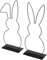 levandeo 2er Set Hase Aufsteller Metall H50cm Schwarz Osterdeko Tischdeko Frühlingsdeko Dekohase