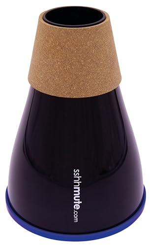 Sshhmute Tenor Horn Practice Mute, Practice Aids for Tenor Horn Music Players, Brass Instrument Accessories for Adults & Kids, Music Gadgets for Beginner & Student, Cork Seal, Blue