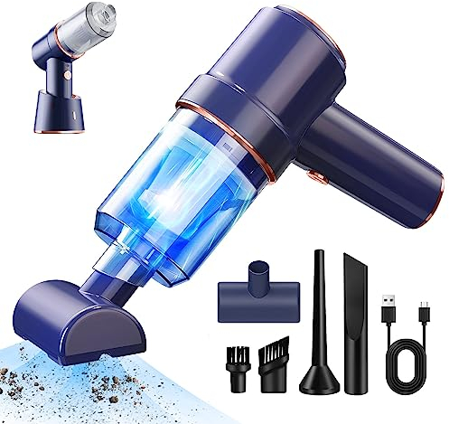 Aspirapolvere Portatile, Aspirabriciole Senza Fili potente, Aspira Briciole Elettrico Senza, Con Filtro Lavabile, Ricaricabile Aspirapolvere Portatile Per Auto, Casa, Ufficio, Aspira Peli Cane (Viola)
