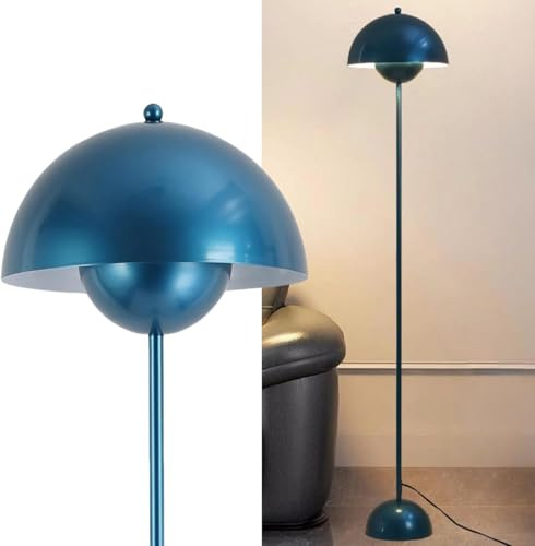 Alpinaluz Stehleuchte mit gewölbtem Parabolschirm: Klassisch, modern und nordisch, ideal für Wohnzimmer und Esszimmer mit E27-Sockel (Marineblau)