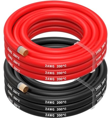 MMOBIEL AWG Cavo Elettrico Silicone - 2 Fili Separati Rosso e Nero Ciascuno per RC, Droni, Stampanti 3D, Batterie, Cavi Oratori, Strisce LED (2 Awg, 2,5m)
