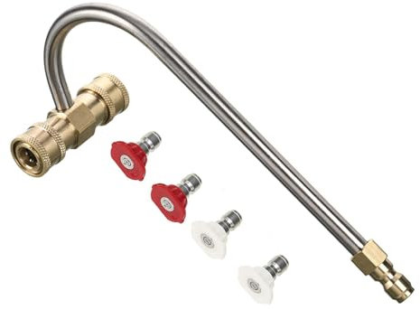 Sarini High Pressure Washer Drain Cleaner Attachment Turbine Nozzle Drain Cleaning Kit Powerful Cleaning Tool