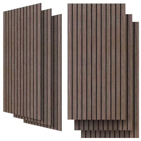 UMIACOUSTICS 6 Packs Acoustic Panel,47.2 x 23.6 Inches Decorative Sound Proof Panel for Office,Home Theater,Studio,Walnut Color