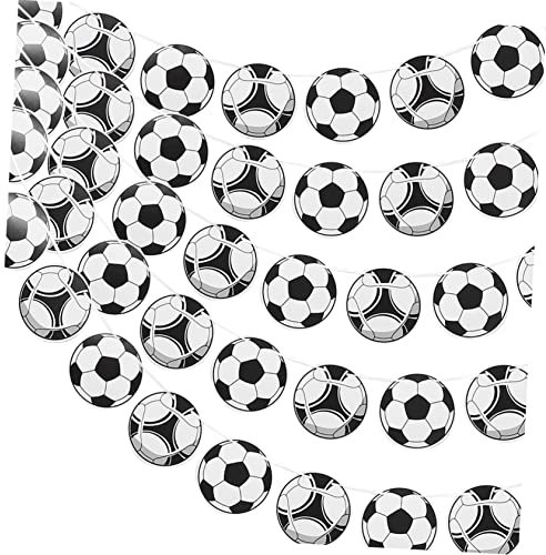 Abaodam 5sets Soccer Party Decorations Soccer Bunting Banner for Birthday Celebrations for Themed Events Home Office Decor Create Memorable Moments