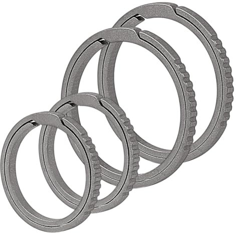 PH PandaHall 4pz Anelli Portachiavi Piatto in Lega di Titanio, Portachiavi A Sgancio Rapido Portachiavi Scorrevole A Spinta per Chiavi Auto Fai Da Te Artigianato 23/30mm, 2mm di Spessore