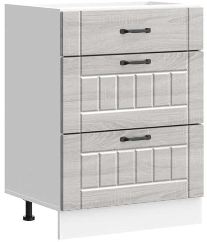 vidaXL Mueble bajo de Cocina Lucca Madera contrachapada Gris Sonoma