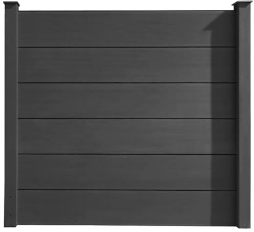HORI Sichtschutz XXL Komplettset l WPC-Zaun l Zaun l Windschutz l 19,81 m I zum aufschrauben I Anthrazit