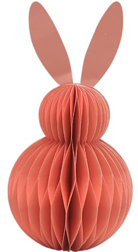 XXL Deko Honeycomb, Papier Honeycomb, Papier - Osterdeko, Wabenhase aus Seidenpapier, Osterhase aus Papier/Pappe in rosa, magnetisch, Lieferumfang 1 Stück, L/B/H 16 x 16 x 30 cm.