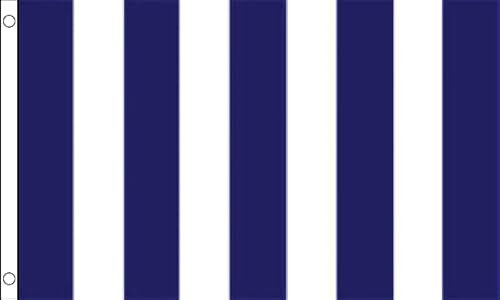 Bandera de rayas blancas y azul marino de 5 x 3 pies, 100% poliéster con ojales FlagSuperstore