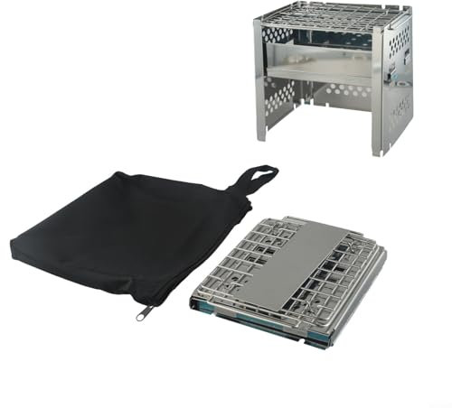 Poêle grill pliable en acier inoxydable pour combustion du bois, sans bidons de combustible ni émission