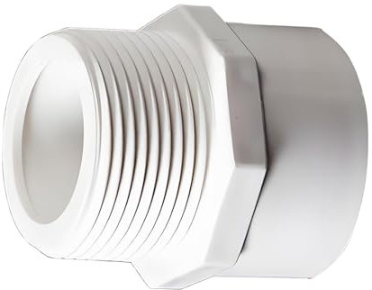 Male Female Connectors PV Plumbing Pipe Fitting Adapters for Aquarium Fish Tank Pond Solvent Weld Plumbing Threaded Male Connector White 32mm