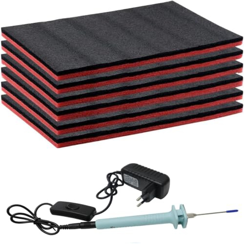 Espuma para Caja de Herramientas, Caja de Herramientas con Espuma Shadow para Insertos (40 x 30 x 2,5 cm, Paquete de 6)
