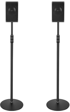DAGCUXIN Speaker Stands, Adjustable Height from 33 to 48, 2 Packs