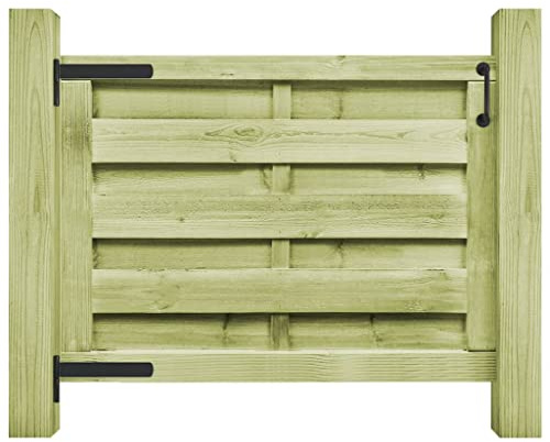 Lumanois Puerta de jardín Madera de Pino impregnada Verde 100x75 cm, Bricolaje Vallas de jardín Puertas de jardín, Verde, 7.5kg