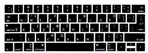 HRH Tastaturabdeckung aus Silikon für MacBook Pro mit Touch-Bar 33 Zoll und 38,1 cm (A1989/A1706/A2159,A1990/A1707) 2019/2018/2016/2017 mit Touch ID, sowohl europäische/USA Layout