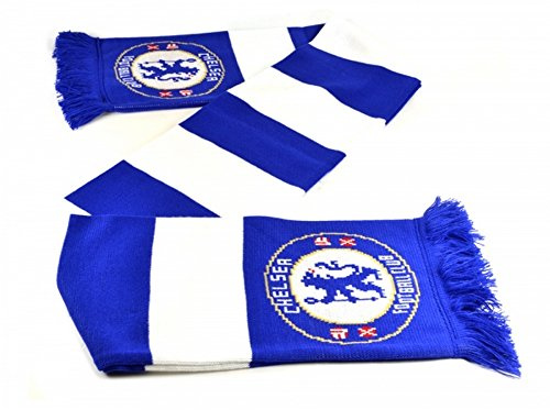 Chelsea FC Fußballschal mit offiziellem Clubwappen (Einheitsgröße) (Blau/Weiß)