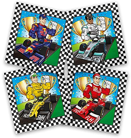 Folat 65092 Formel 1 Servietten 33x33 cm - 20 Stück, bunt, Costumes