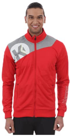 Kempa Herren Core 2.0 Poly Jacke, rot/Dark grau Melange, m