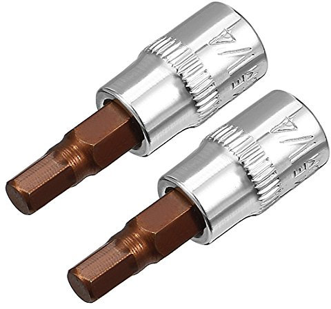 Sourcingmap 2pcs 1/4 Drive x H5 (5mm) Hex Bit Socket, S2 Steel Bits CR-V Sockets 1.5 Length Use with Ratchet Wrench, Slide Bar, Extension Rod