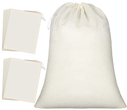 Pangda 20-Piece Muslin Bags, Cotton Drawstring Bags, 8 x 12 Inches, Wedding Occasion