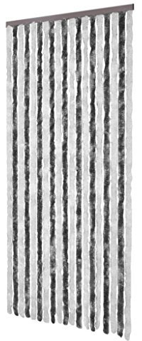 Festnight Rideau de Porte Chenille 90 x 220 cm Gris et Blanc