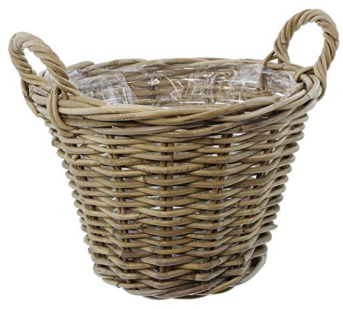 Pflanzkorb, Pflanzgefäß Rattan, mittel, rund ca. Ø 35 x 25 cm