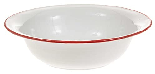 SIDCO Schüssel Emaille groß Waschschüssel Emailleschüssel Nostalgie rot Ø 32 cm