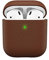 Keybudz Artisan Leder Schutzhülle für Apple AirPods Case, Etui, Ledertasche Echtleder, Kopfhörer Ohrhörer Zubehör, braun