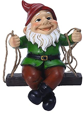 Dan&Dre Gartenzwerge Zwerg Harz Statuen Kreative süße Schaukel GNOME Fabelhafte dekorative Anhänger Weihnachten hängende Verzierung Indoor Outdoor