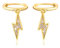 MENDOZZA Mini Creolen 925er Sterling Silber Blitz Anhänger Gold 12mm