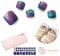 NAILOG Semi Cured Gel Nail Strips, Toe Nail Polish Strips with Glossy Gel Finishing | 32 Pieces Long Lasting Pedi Nail Wrap | Blue Purple Ombre | Aurora
