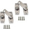 QCAA 2.5 x 2.65, Large, Heavy Forged Solid Brass Door Latch, 180 Degrees Flat Surface Mounting Door Latch Buckle for Doors & Windows, Satin Nickel, 2 Pack, Made in Taiwan
