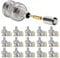 KUOQIY 15 Pezzi Connettore Maschio a Crimpare BNC per RG59 RG8 Cavo Coassiale, BNC Maschio Adattatore a Crimpa Dritta, per Telecamera CCTV, Compreso Connettore, Pin, Ghiera