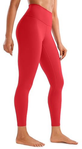 CRZ YOGA Gebürstetes Gefühl Damen Sport Leggings Yogahose High Waist Blickdicht Fitness Leggins Sporthose - 64cm Purpur 42