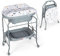 COSTWAY Table à Langer 2 en 1 avec Baignoire 20L Plateau de Rangement, Commode à Langer Pliable Couches Étanches Roue Universelle à Frein Baignoire Charge 35KG, pour Bébé 0-12 Mois (Gris)