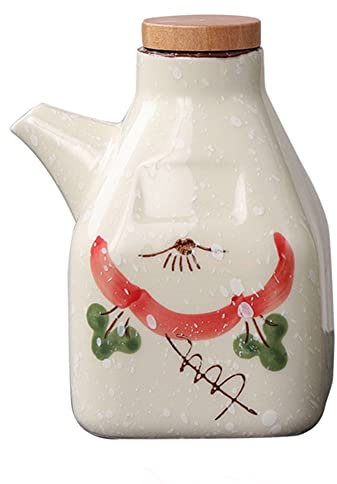OnePine 350ml Aceitera y Vinagrera de Cerámica, Botella Dispensadora de Aceite de Oliva, Aceitera de Cocina Antigoteo