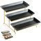 LYEOBOH 3 Tier Serving Tray Set, Collapsible Sturdier Stand & 14 Inch Large Platters for Food Display
