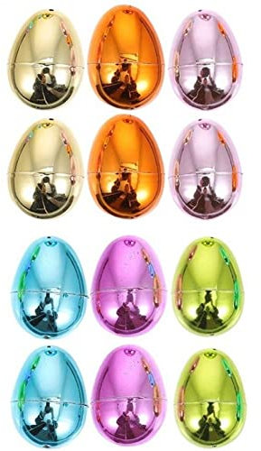 Danlai 12 Befüllbare Ostereier, Bunte, Helle Kunststoff-Ostereier, Leere Überraschungseier, Fröhliche Osterdekorationen, Eier