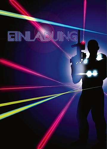 EDITION COLIBRI 10 LASERTAG Einladungen: Geburtstagseinladungen Kinder, Mädchen/Jungen, 10-er Set, Lasertag-Einladungskarten zum Kindergeburtstag, Lichtschwertern (11140)