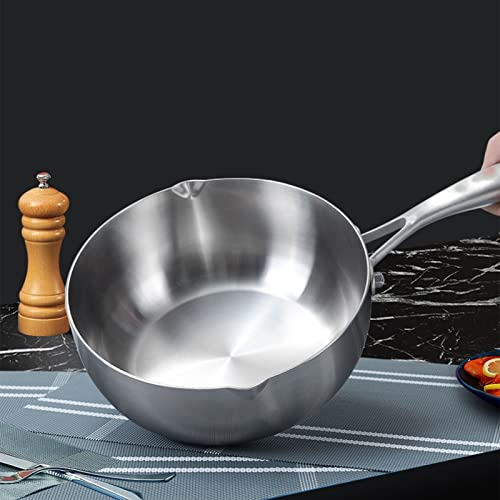 AANAN 316 Pot de Caldo de Acero Inoxidable: Olla Antiadherente para el Hogar, Olla sin Recubrimiento, una Olla de Sopa de Mango Largo con Tapa de Vidrio, Adecuada para la Mayoría de Las Estufas/a/18 c