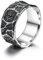 GTHIC Edelstahl-Wikinger-Ringe für Männer und Frauen, Punk-Vintage-Bandring, nordische Runen, Amulett-Ring, Schmuck, Geschenk für Paare, Größe 11